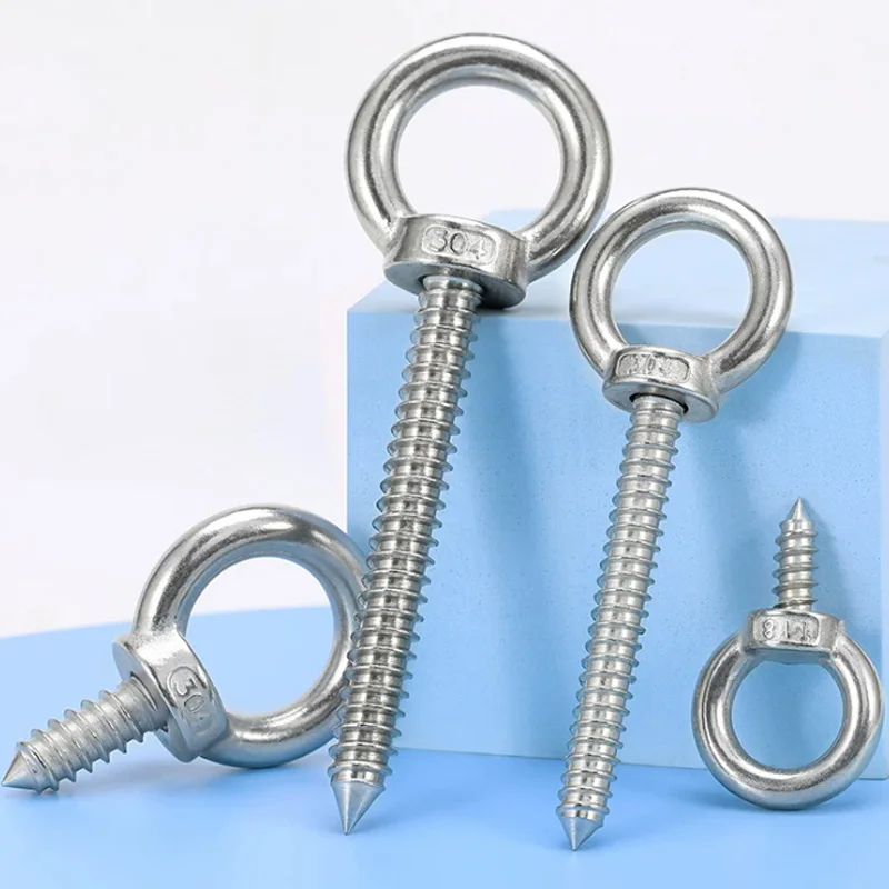 304 A2 Stainless Steel Ring Screw M4-M12 With Ring Hook Self-Drilling Sheep Eye Type Self-Tapping Screws Sound Wood Screws
