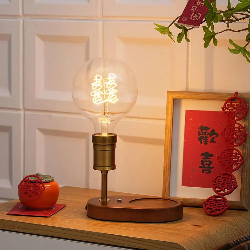 

Лампа Xi, свадебный стол, свадебная прикроватная тумбочка, свадебная долговечная лампа, свадебная красная двойная лампа со словами счастья