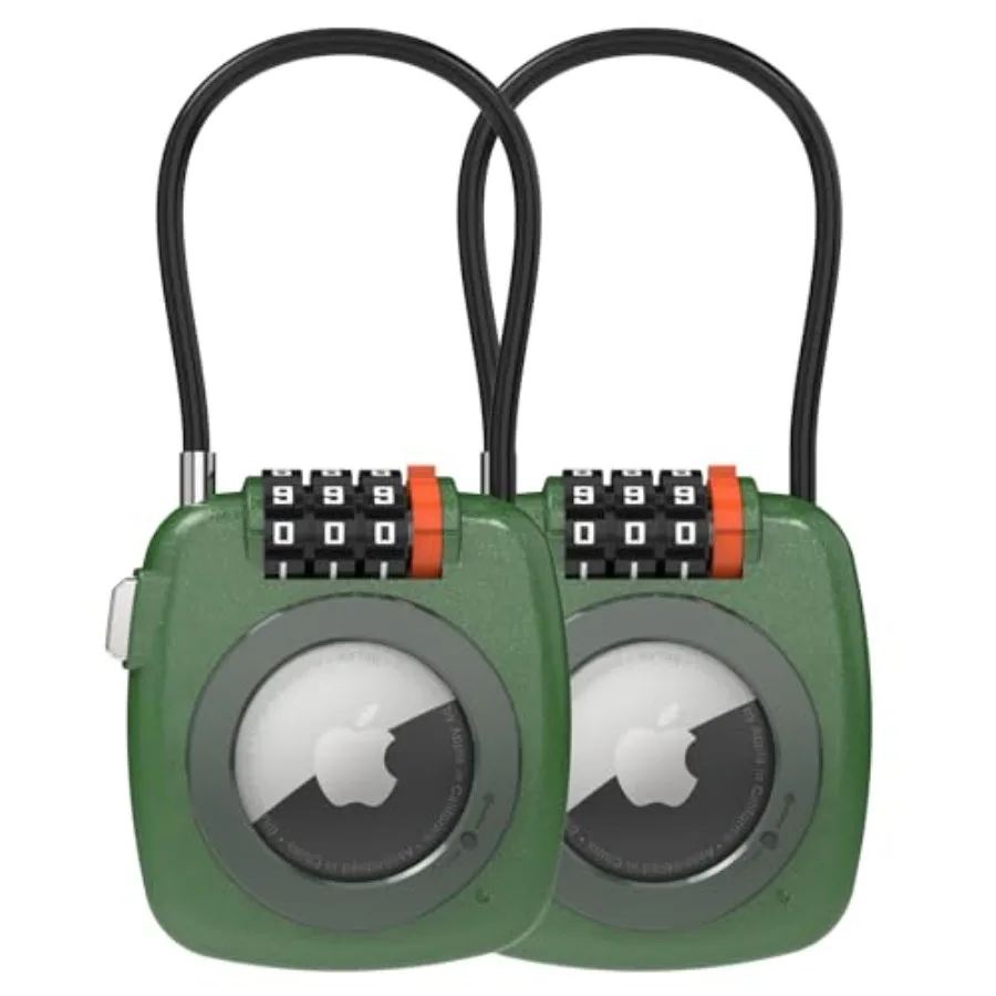 

Compatible with AirTag Secure Lock with Wire Cable, 3-Digit Combination Lage Locks, Alloy Body Ultra Durable Anti-Lost Protecti
