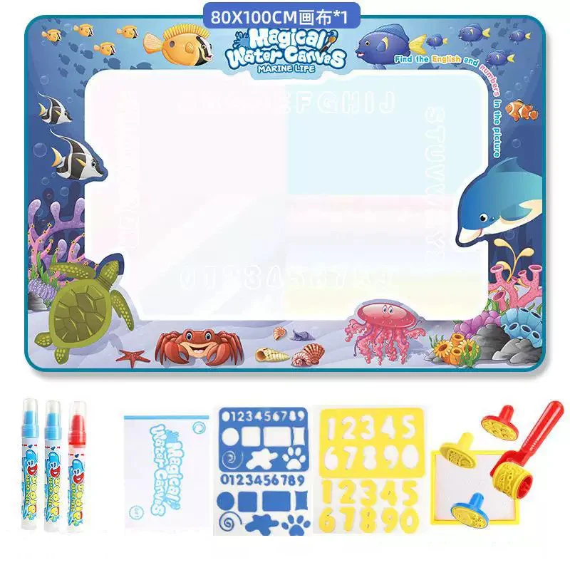 Magische Wasser-Malunterlage zum Ausmalen und Kritzeln mit wiederverwendbaren magischen Stiften, Montessori-Malbrett, Lernspielzeug, Geschenk für Kinder – Detail 8