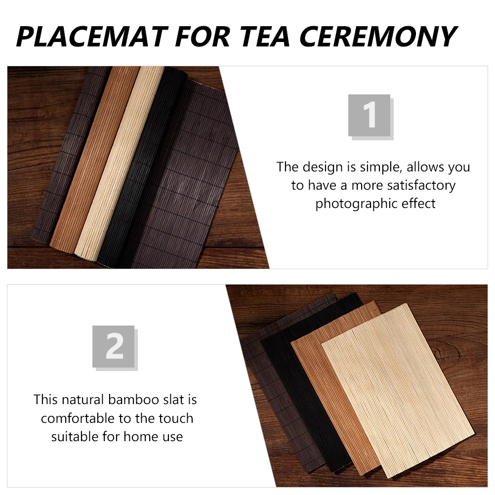 

Bamboo Curtain Mat Retro Decor Placemat for Tea Ceremony Table Photo Backdrop Props Lightweight Compact Design Home