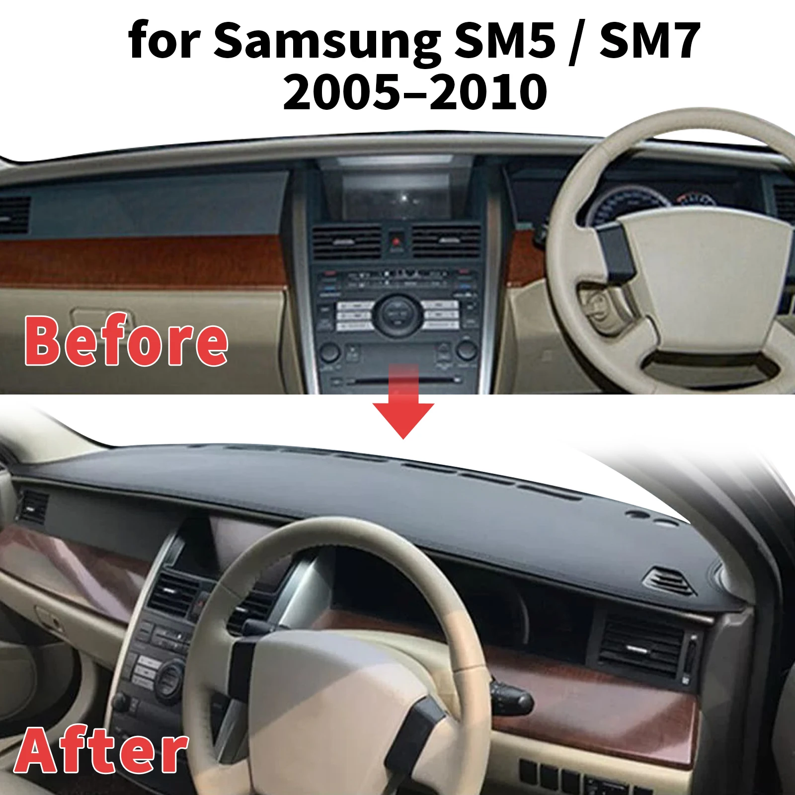 for Renault Samsung SM5 SM7 2005 2006-2010 Dashboard Cover Sun Shade Protector Dashmat Anti-Glare UV Block Carpet Mat Dash Mat
