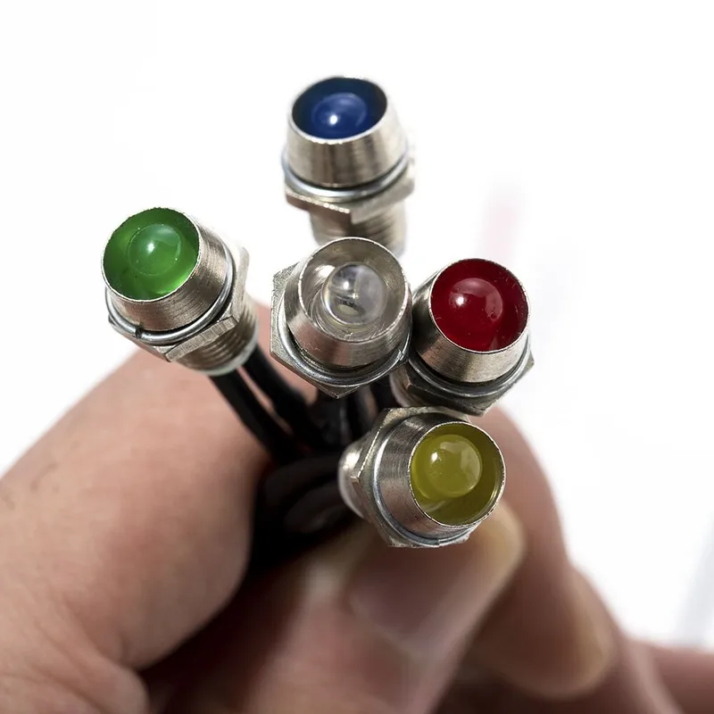 10 قطعة أضواء مؤشر LED للسيارة الطيار لوحة القيادة السوبر مشرق مصباح شاحنة قارب 8 مللي متر تيار مستمر 12 فولت القيادة شعاع لمبة الأجزاء الخارجية