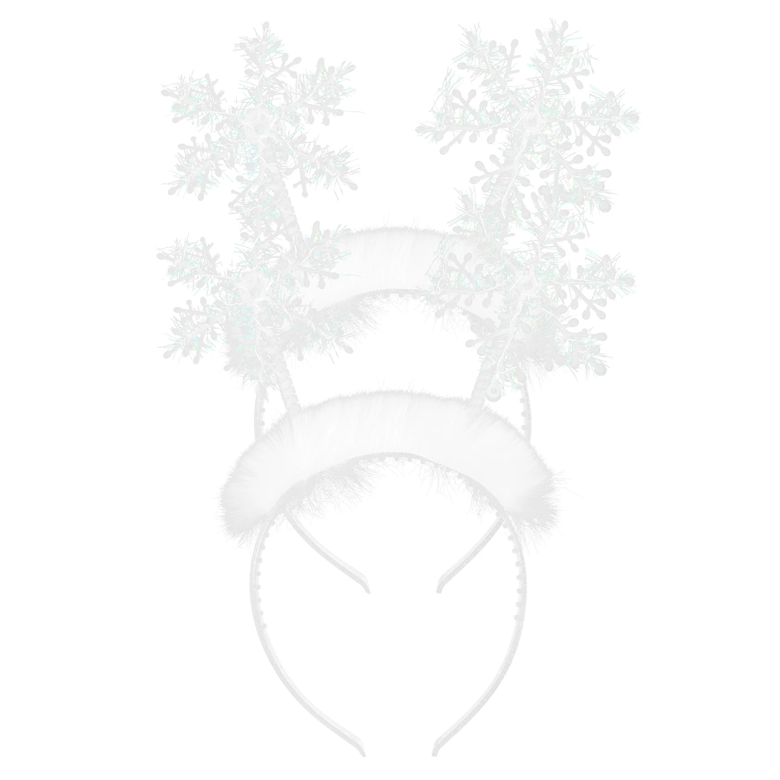 

2Pcs Snowflake Headband Lightweight Fabric Christmas Headdress Hair Hoop Carnival Masquerade Party Favor White