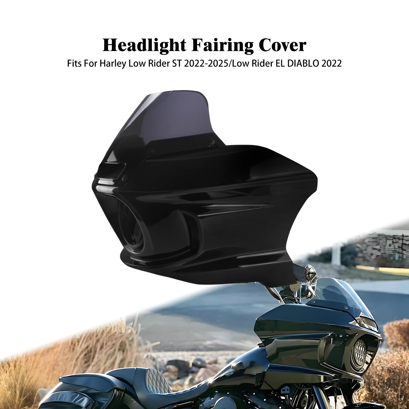 

Motorcycle Headlight Fairing Cover Front Head Light Mount Kit For Harley Softail Low Rider ST 2022-2025 Low Rider EL DIABLO 2022