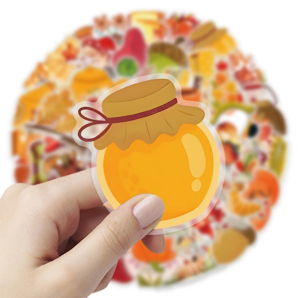10/30/50pcs INS Style PET Autumn Cartoon Decoration Stickers Aesthetic Waterproof DIY Stationery Laptop Cute Sticker Packs