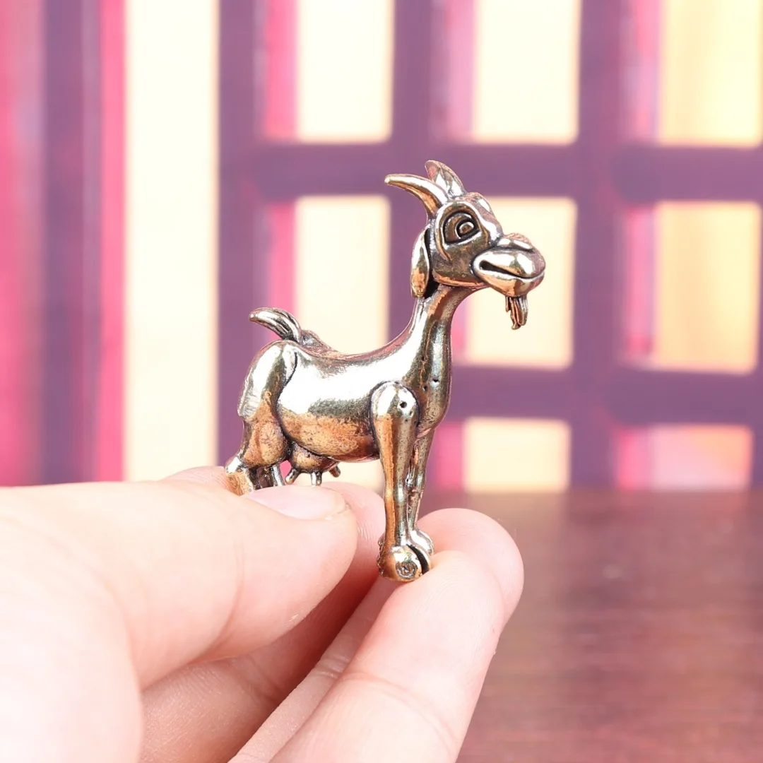 Vintage-Ziegenstatue aus Messing – komplizierte Retro-Tierskulptur, Teehaustier für Heim- und Bürodekoration, ideal für Sammler und Wohnzimmer