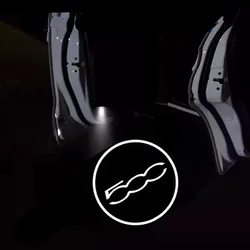 2Pcs 500 Projector LED Car Door Courtesy Lights For Fiat Abarth 500C 500X 595 Panda Punto Bravo Tipo 170 312 Sedan Station Wagon