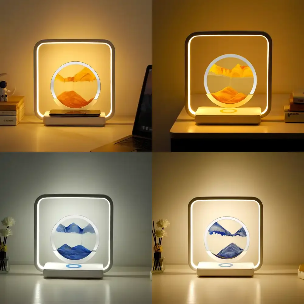 

Sand Art Lamp for Living Room Bedroom Nursery Warm White Mini Plug-in Night Light Touch Control LED Decorative Table Lamp