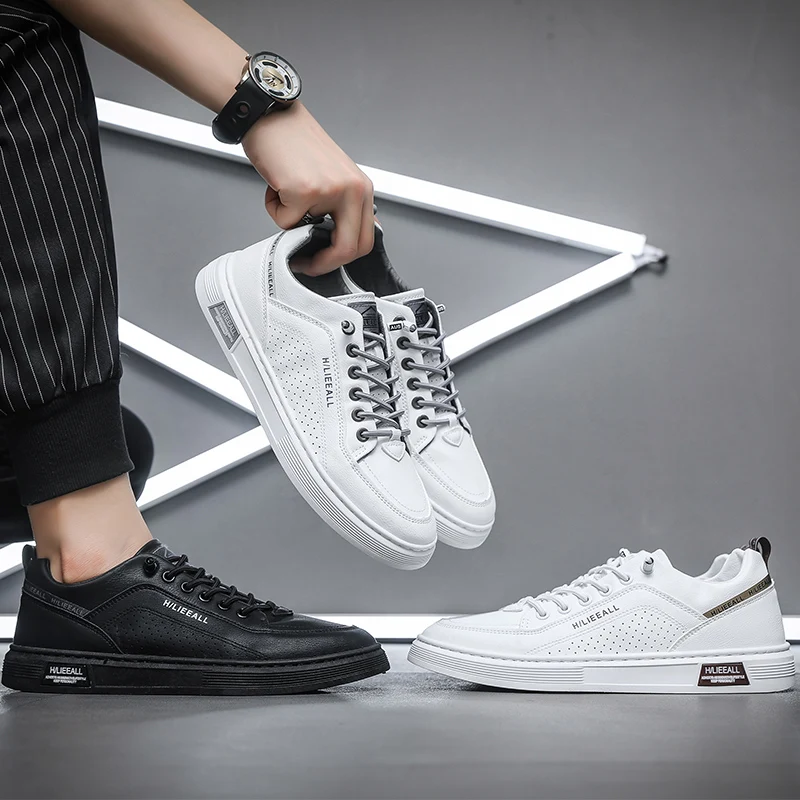 Men's 2025 New Autumn White Sneakers & Chunky High-Top Casual Shoes – Lightweight, Height-Increasing & Comfortable