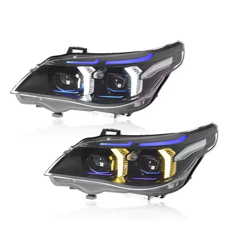 Car Lights for E60 12V LED Headlight Projector Lens New 2003-2009 523i 530i Angel Eye DRL Automotive Accessories