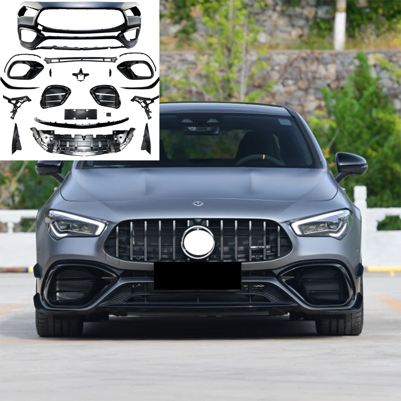 

Car Front Bumper Lip Diffuser Splitter Spoiler Grilles For Mercedes Benz CLA Class C118 CLA200 CLA35 Upgrade CLA45 AMG 2020+