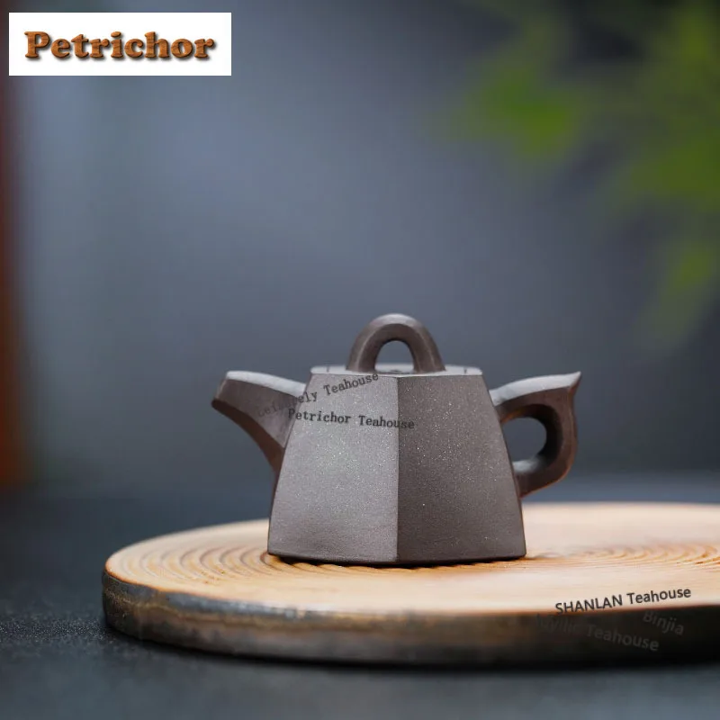 

45 мл мини-исин фиолетовые глиняные чайники ручной работы шестиугольный горшок необработанная руда живая секция грязевой чайник заварочный чайник Zisha чайный набор