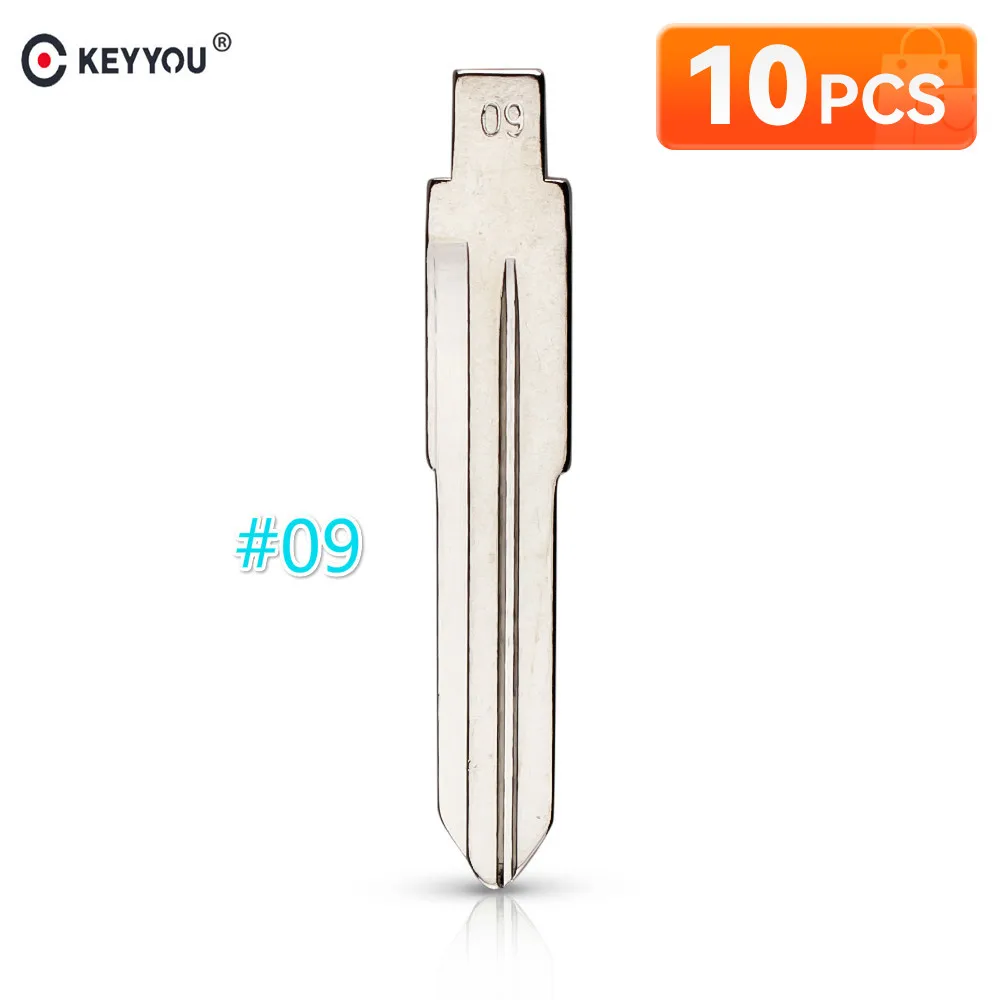 

KEYYOU 10 шт. 09 # Лезвие ключа KD Lishi MAZ24, заготовка для автомобильного ключа для KD KEYDIY Xhorse VVDI, откидной пульт дистанционного управления для Mazda Vizi 323. 626. 929