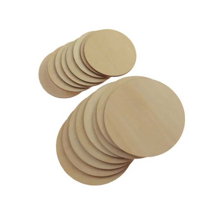 wood chips 3.1 inch wood discs plaques blank wood circles for DIY decoration crafts ornaments