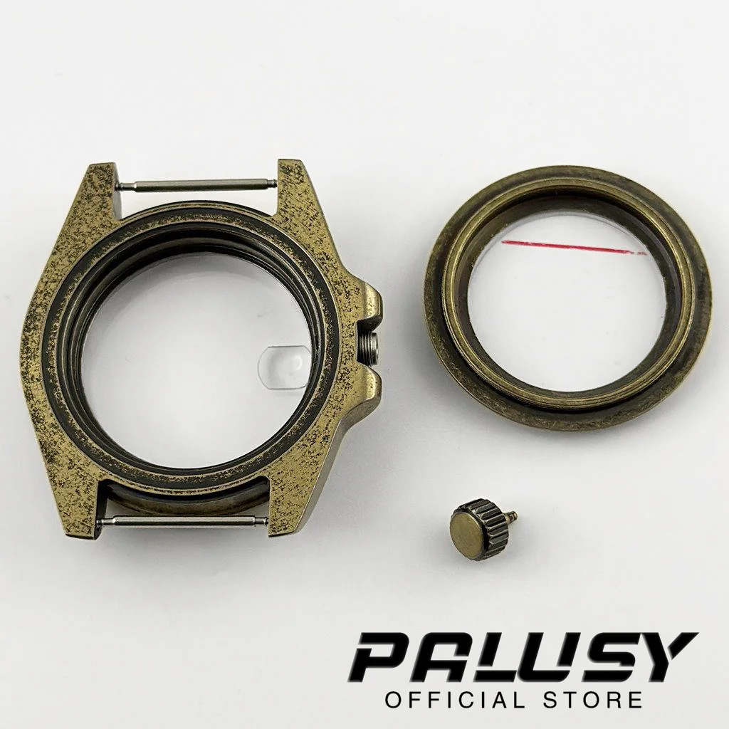 NH35 Retro 40mm 24 horas GMT Explorer bisel de acero caja de reloj con cristal de zafiro para movimiento NH34 NH35 NH36 NH38 ETA2824 PT5000