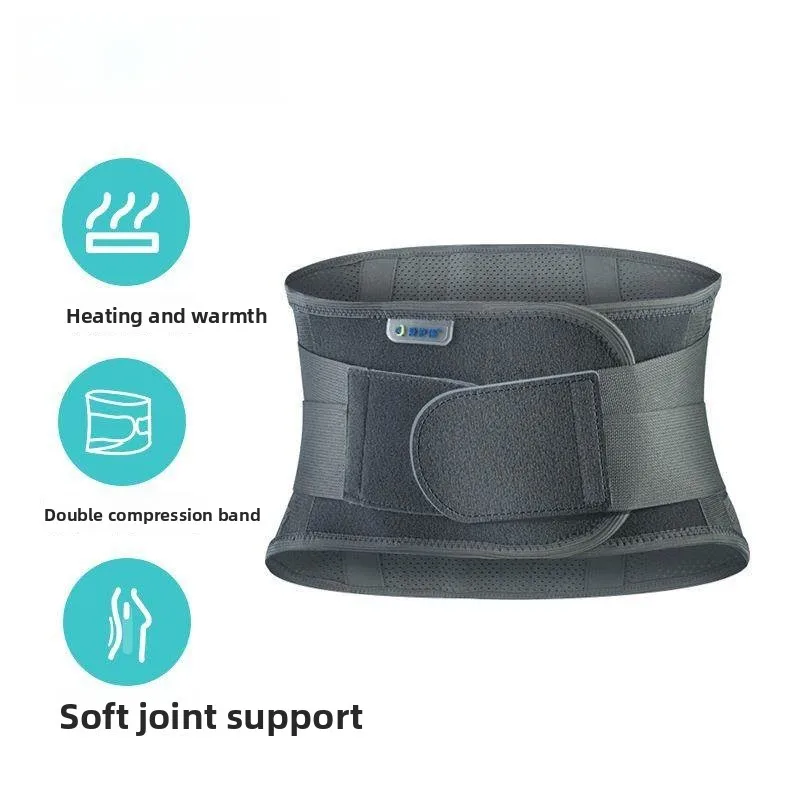 

Пояс-бандаж для поясницы из темно-серой стальной ткани с подогревом, для поддержки и защиты поясничных дисков, для домашнего использования, для здоровья