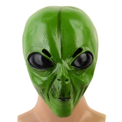 1pc realistic latex green alien head mask, Halloween, Christmas holiday decorations, bar shows, rave party performance costume a