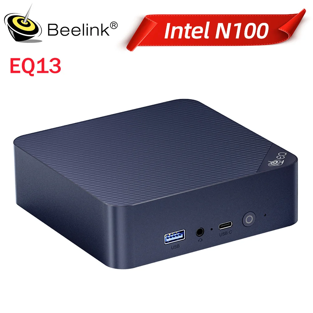 Beelink-Mini PC EQ13, Intel N100, EQ13 Pro, N200, 16G, DDR4, 500G, SSD, Suporte 4K, Dual HDMI, WiFi 6, BT5.2, Light Office Desktop Computer