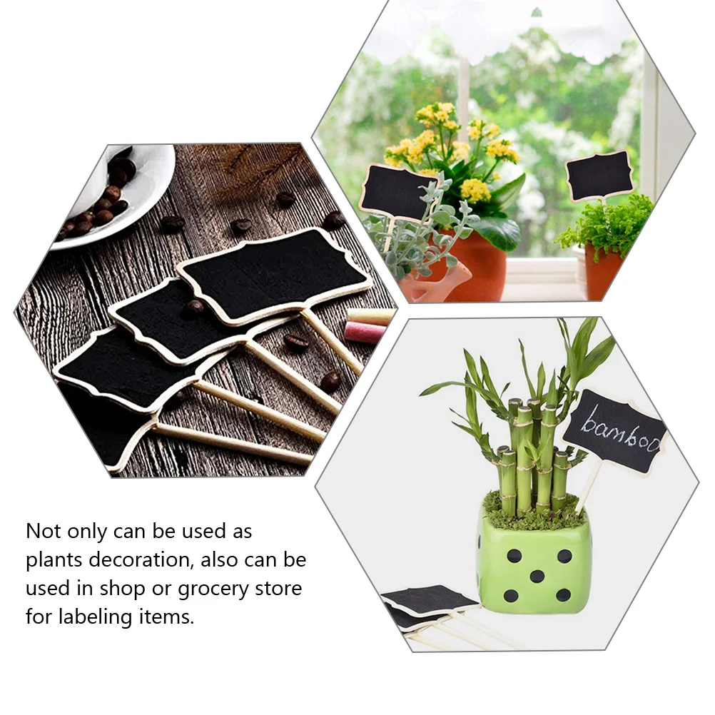 

30pcs Chalkboard Plant Markers Garden Labels Decorative Wooden Tags for Potted Plants Boxwood DIY Projects Signage
