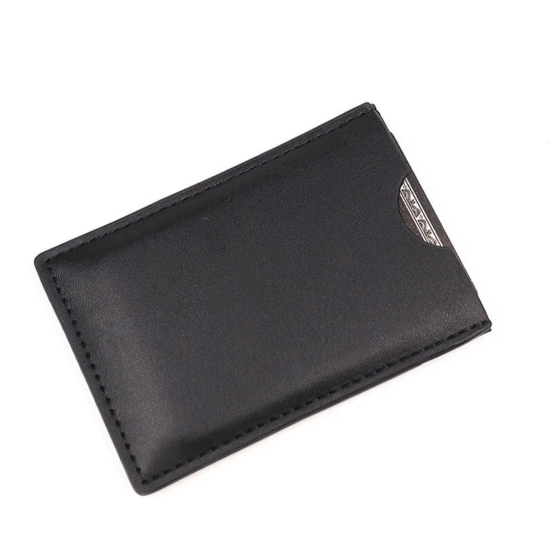 PU Leather Superhero ID Card Wallet Short Slim Minimalist Front Pocket Card Holder Wallet Man With Cutout Iron Face Mask Eyes