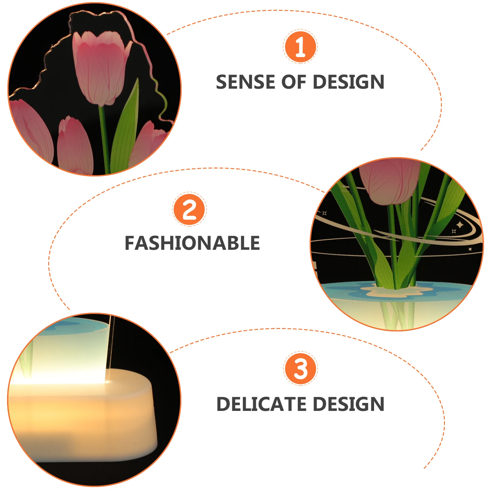 مصباح ضوء ليلي ثلاثي الأبعاد هدية إبداعية لديكور غرفة النوم LED ضوء ناعم مصباح وهمي ثلاثي الأبعاد على شكل زهرة التوليب
