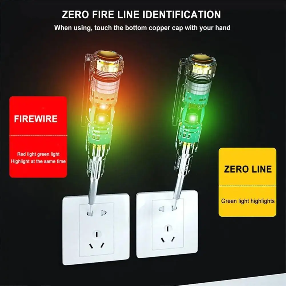 قلم قياس LED عالي السطوع ضوء اللون كهربائي محدد متعدد الوظائف أداة كشف خط تشغيل/إيقاف الدائرة