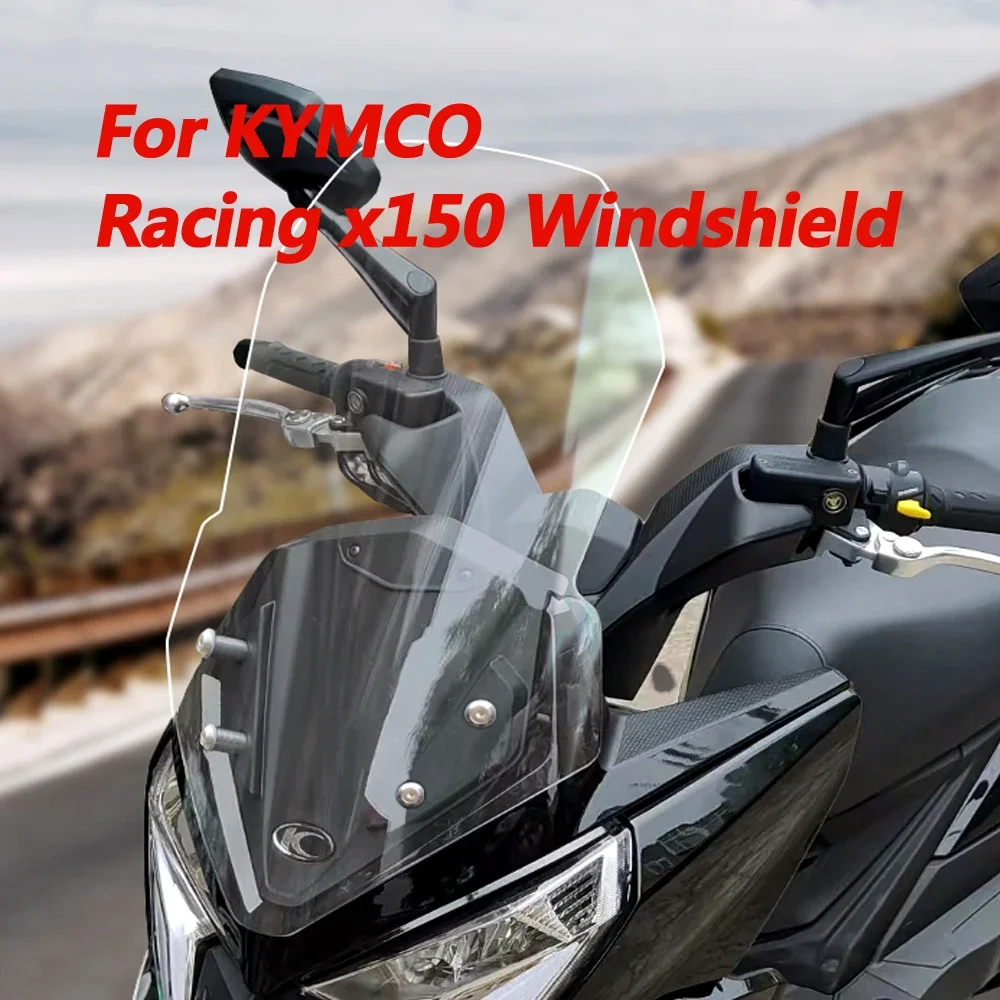 

For KYMCO Racing x150 motorcycle front windshield modification accessories, high and thick Long March version windshield