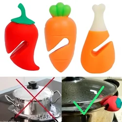 Silicone Lid Spill Stopper Cover for Pot Pan Cooking Tool Spill Prevention Anti-Overflow Clip Heat Resistant Kitchen Accessories