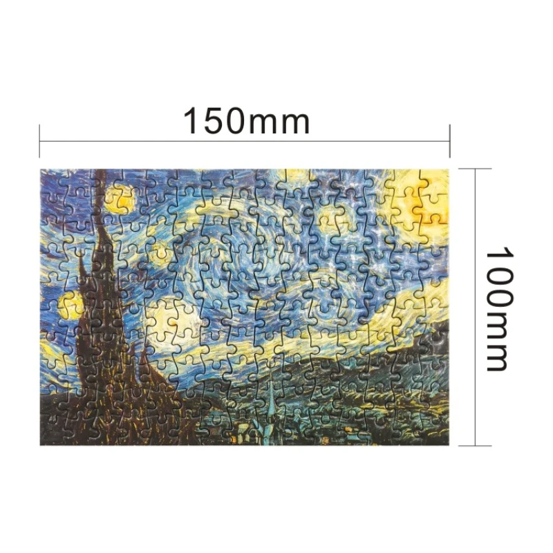 150PCS Mini provetta Jigsaw Puzzle cielo stellato Van Gogh famosa pittura a olio famoso Puzzle di pittura per giocattoli di gioco di famiglia per adulti