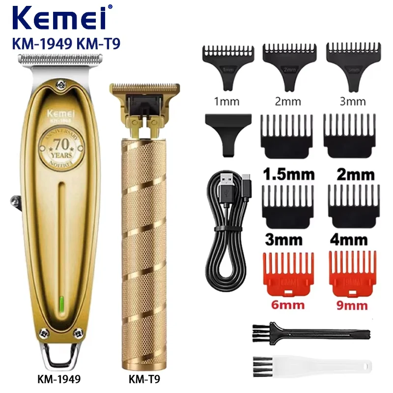 Kemei KM-1949 Professioneller Haarschneider Elektrische Haarschneidemaschine für Männer Wiederaufladbare Kabellose Schneidemaschine für Glatzköpfige