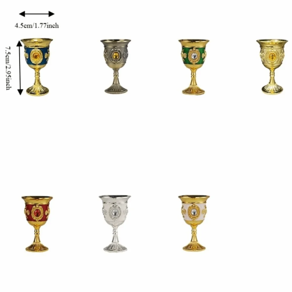 Exquisite Vintage Medieval Rose Embossed Goblet Zinc Alloy Anti-break Liquor Cup Mini Spirits Cup Gift
