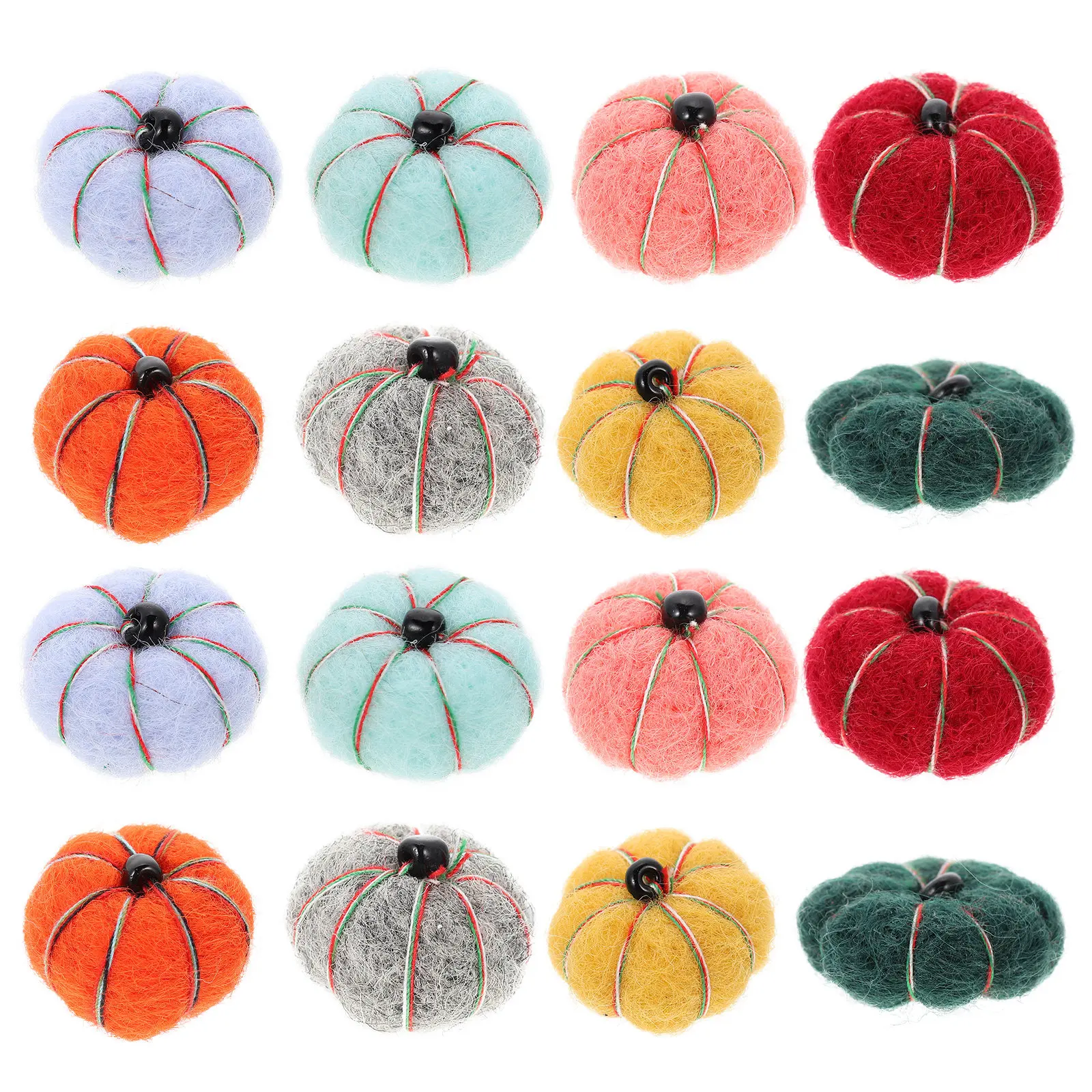 

16Pcs Wool Felt Pumpkin Ornaments Halloween Decoration Set Festive Party Supplies Home Garden Porch Door Wall Window Tree