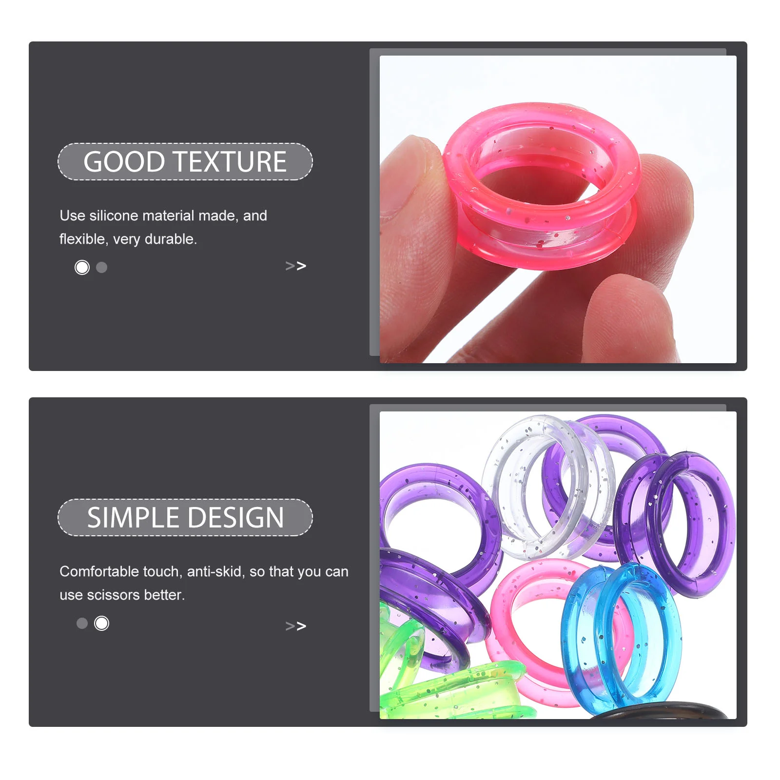 12 PCS Scissors Silicone Ring Grooming Professional Canine Accessory Hair Colored Rings Finger Protective Case