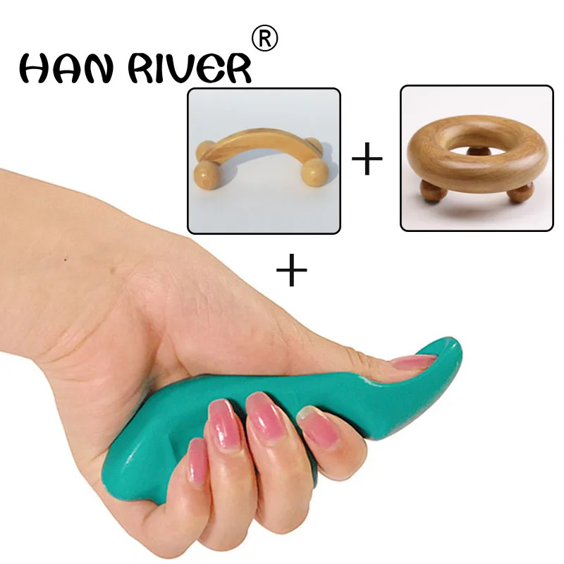 

3 pieces of wooden acupoint massager equipped with human manual massage tools portable multifunctional manual thumb massager
