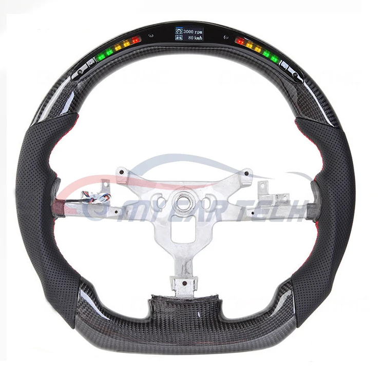 ل تشيفي كورفيت C8 C6 C7 C5 ألياف الكربون عجلة القيادة الكانتارا مجداف شيفتر LED RPM المقاود