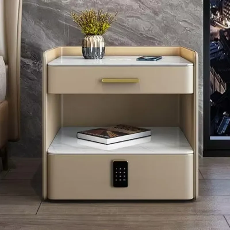 Nightstand with Camouflage, Many Drawers for Hiding Money and Electronic , Color White Nightstand with Speaker