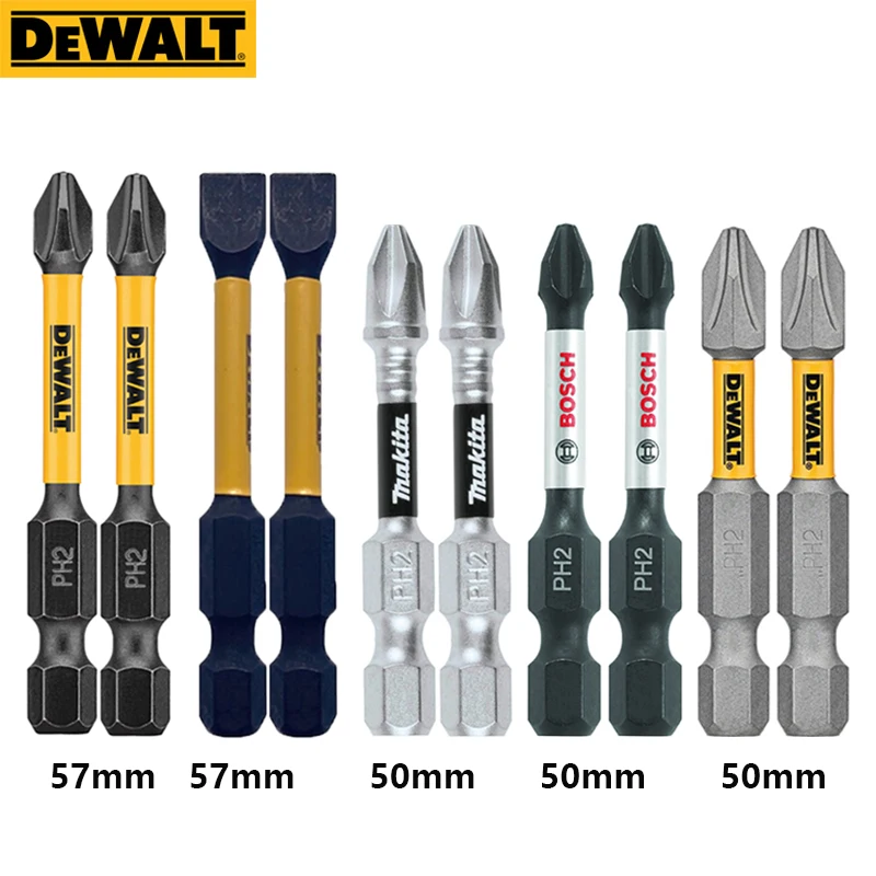 

DEWALT Bosch Makita PH2 SL8 Electric Screwdriver Bit Impact Driver Drill Head Set 50mm 57mm Phillips #2 Slotted Bosch GO 2 Bits