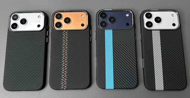 Metall-Objektiv für MagSafe Mattierte Hülle für iPhone 17 18 Pro Max 16 15 14 13 Carbonfaser-Textur Kabelloses Laden Matte PC-Abdeckung – Detail 11