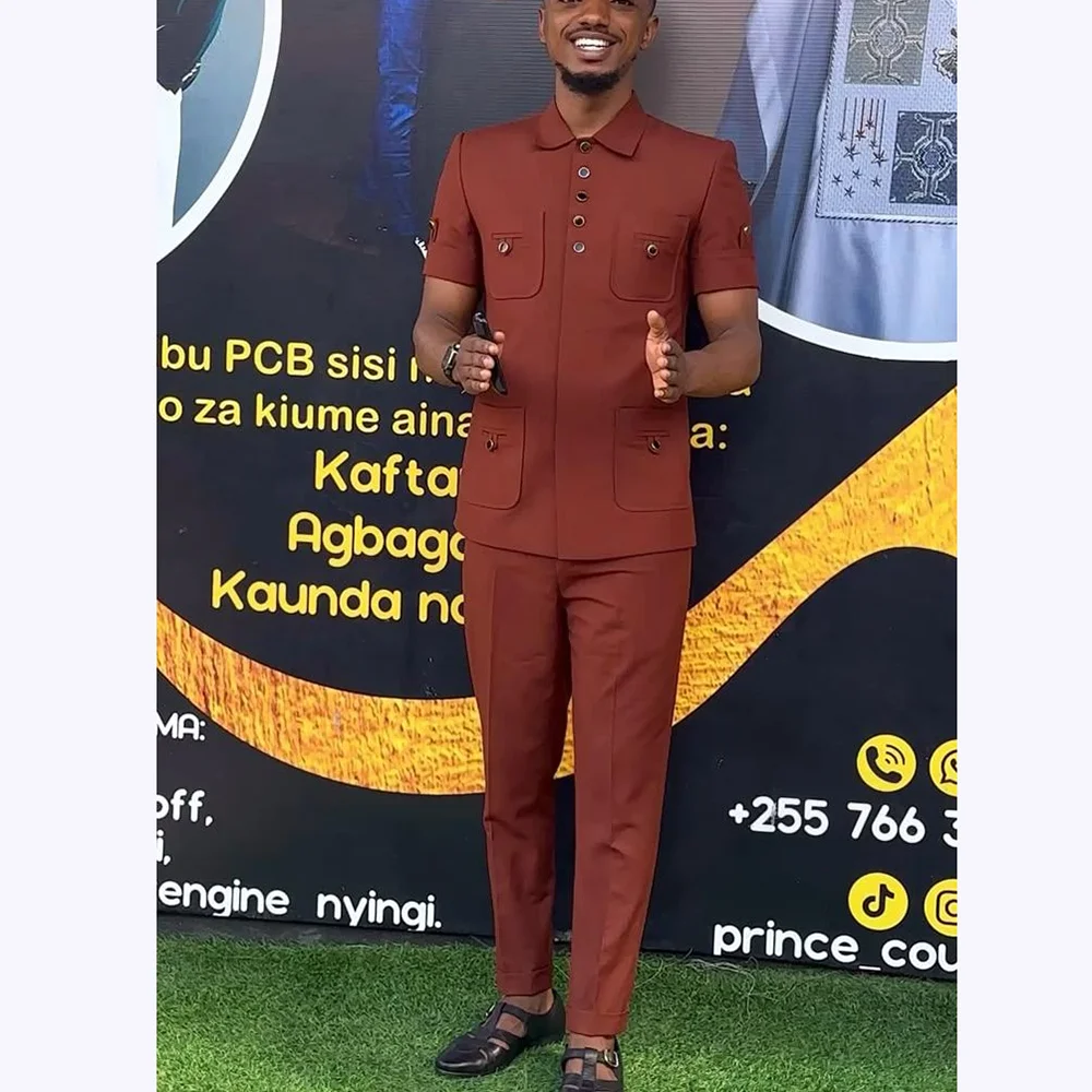 

Новинка 2023 года, летние мужские костюмы, шикарные модные классические костюмы с несколькими карманами, однотонный повседневный деловой комплект, мужская одежда из двух предметов