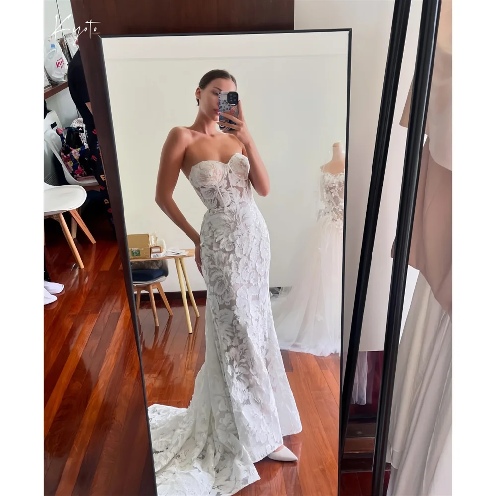 

Kyoto Белые аппликации с вышивкой Свадебные платья с скользящим шлейфом по индивидуальному заказу информацион 1931 Русалка платье de gala noche mujer