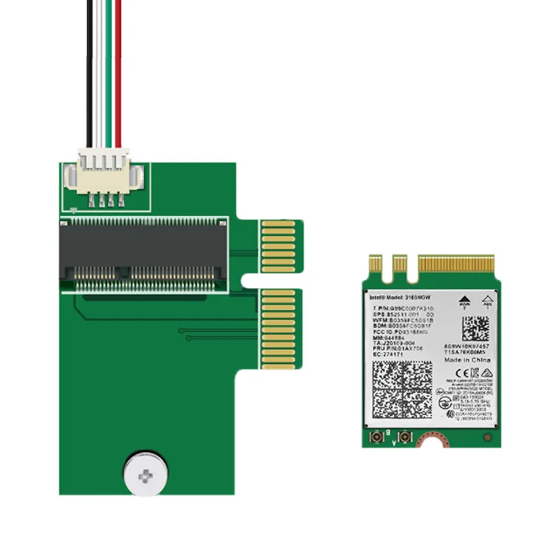 Tarjeta adaptadora M.2 NIC a PCIe-1x Ngff NIC para máquina de escritorio, tarjeta de red BCM94352Z modificada