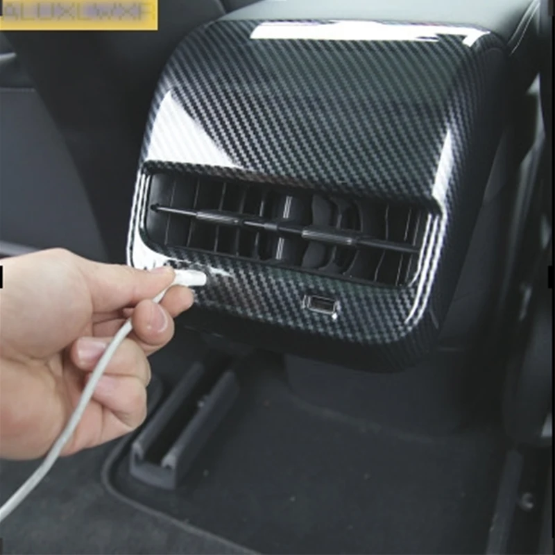 

Armrest Box Rear Air Conditioning AC Vent Outlet Molding Cover Kit Trim car Accessories For tesla model 3 Y 2019 2020 2021 2022