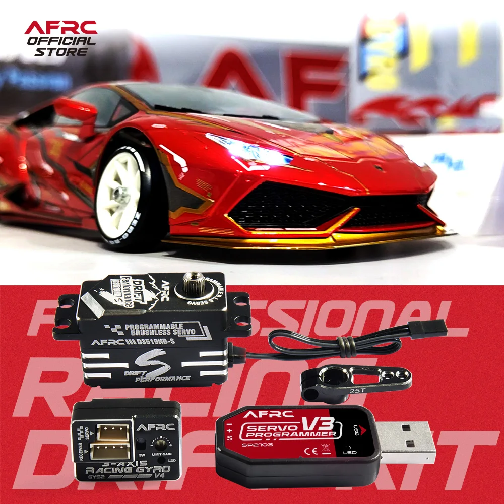 AFRC Professional Racing Drift Kit V4 Programmabl Metal Smart Servo 3 AXIS Gyro For YOKOMO Reve D HSP 1/10 Etc RC Car Upgrading