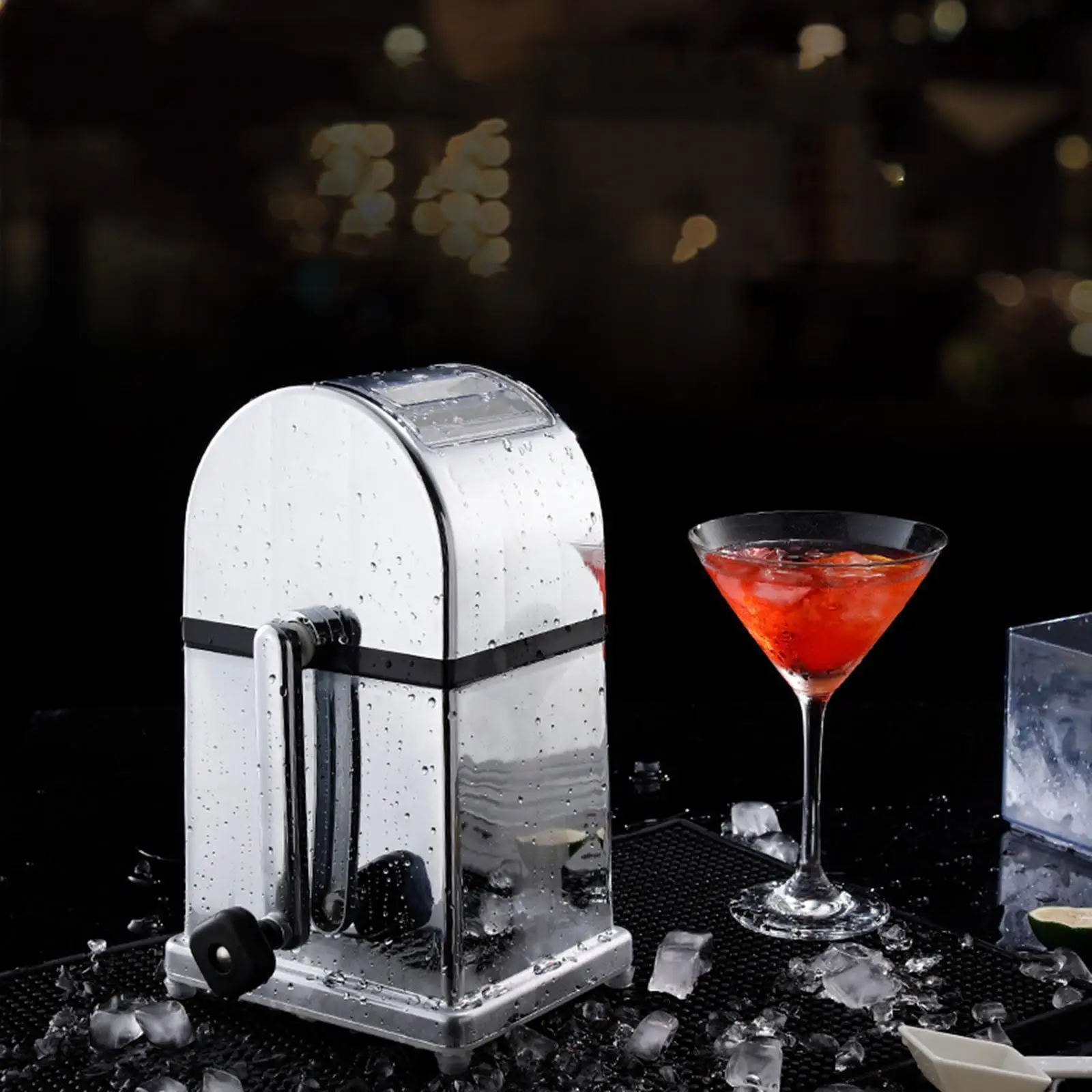 Manual Ice Crusher with Lid Ice Chopper for Kitchen Creating Drinks Mini Bar