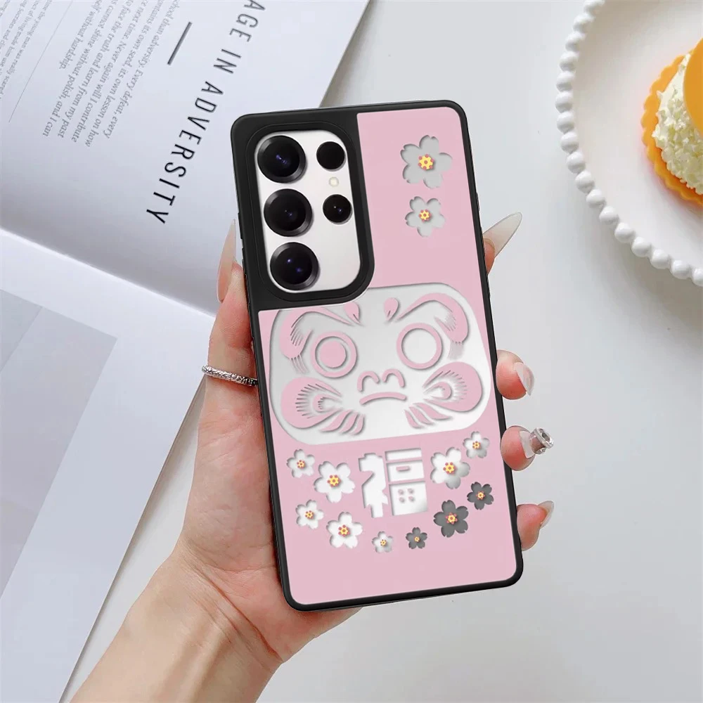 

Pink Tiger Text Mirror Surface Magnetic Phone Cover for Samsung Galaxy S23 S24 S25 S26 Ultra S26+ Plus Case