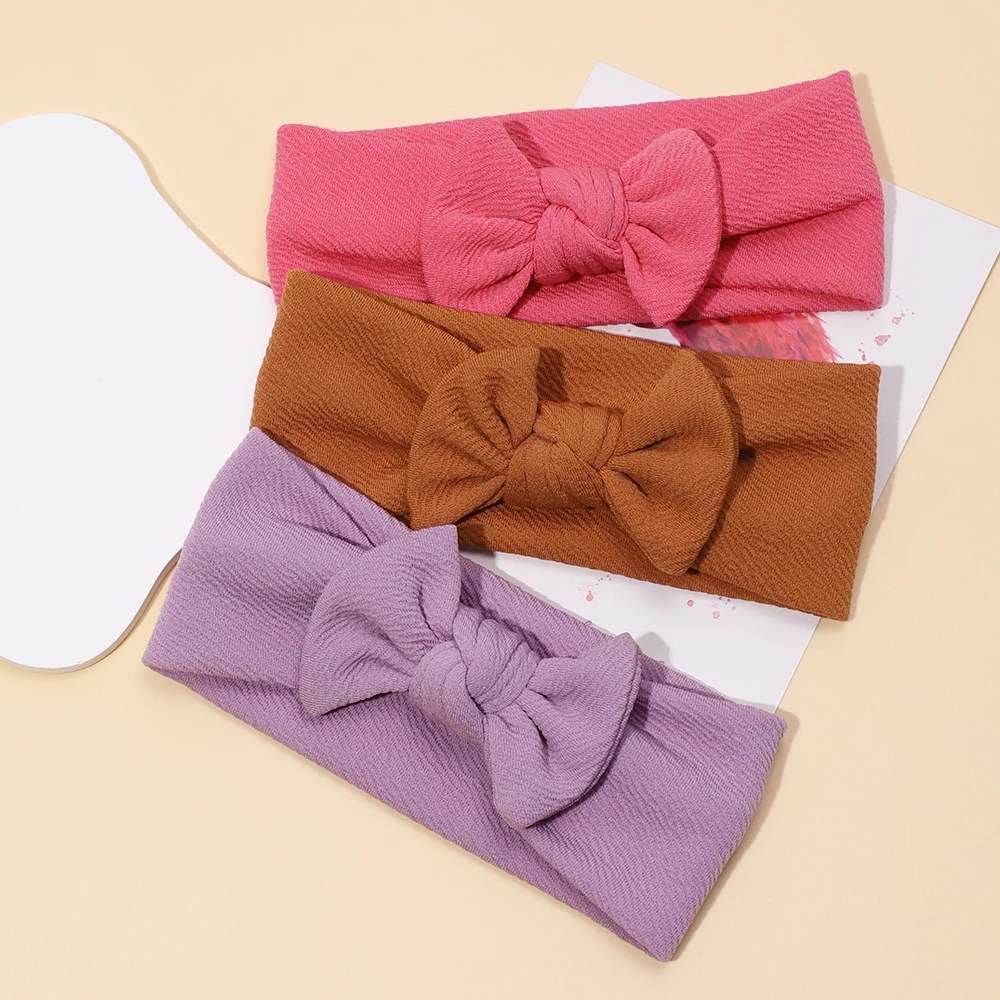 New Baby Girl Headband Knit Tie Knot Hair Bands Stripe Turban Children Elastic Nylon Soft Headwraps Baby Items Photo Props