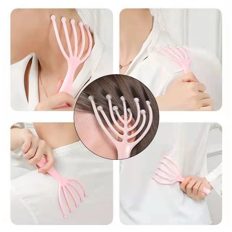 9 Claws Head Massger Scratching Relaxation Streamlined Ball Hair Scalp Massage Roller Hand Held Stress Relief Aid Tool