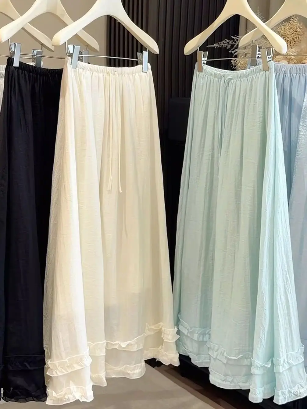 

Summer New High Waist Drawstring Design Thin Half-length Skirt Women's Gored Skirt Style Casual Fashion A-line Skirts
