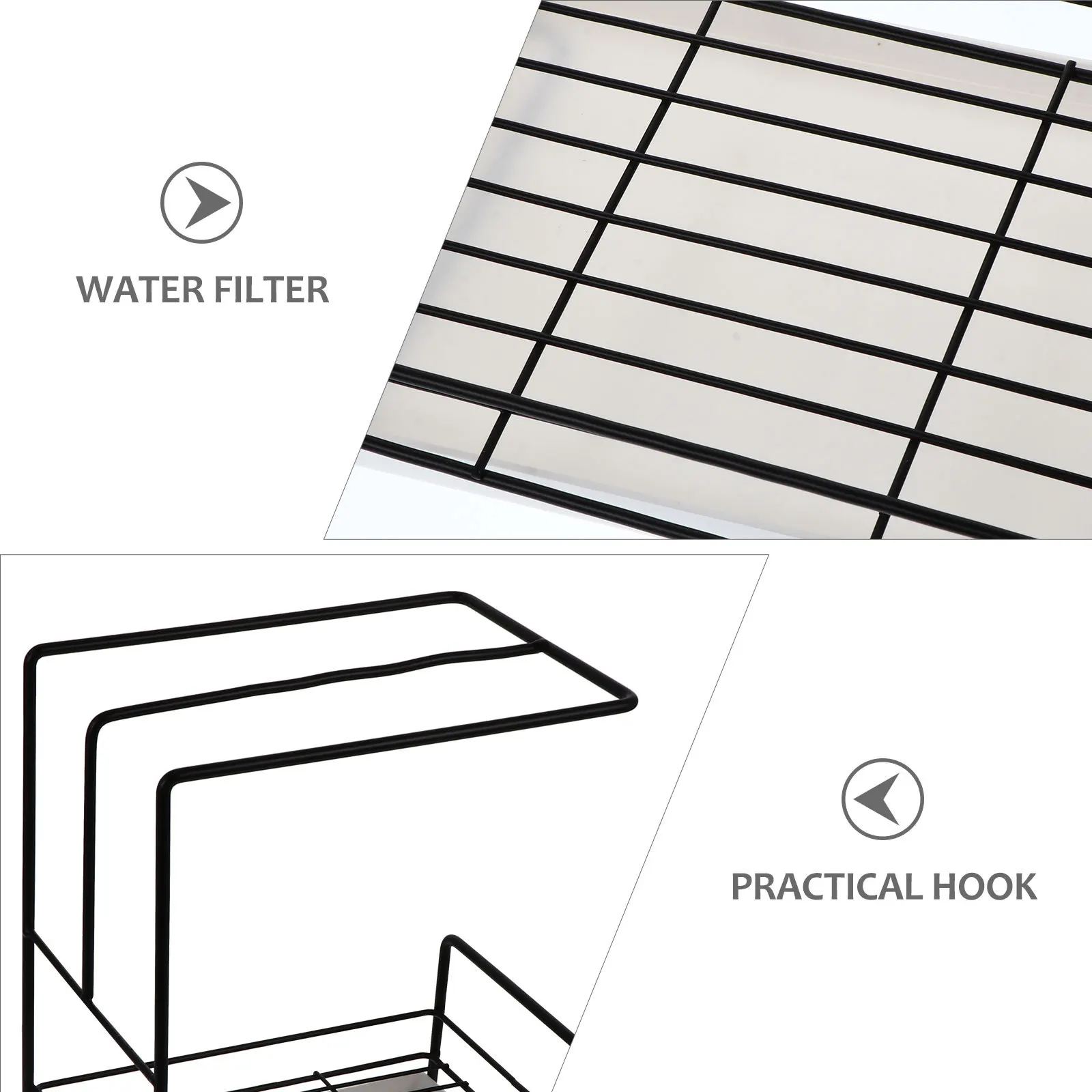 

1Pcs Storage Holder with Drain Tray Black Multipurpose Kitchen Stand Wear-Resistant Sponge Drain Holder Clean Countertop